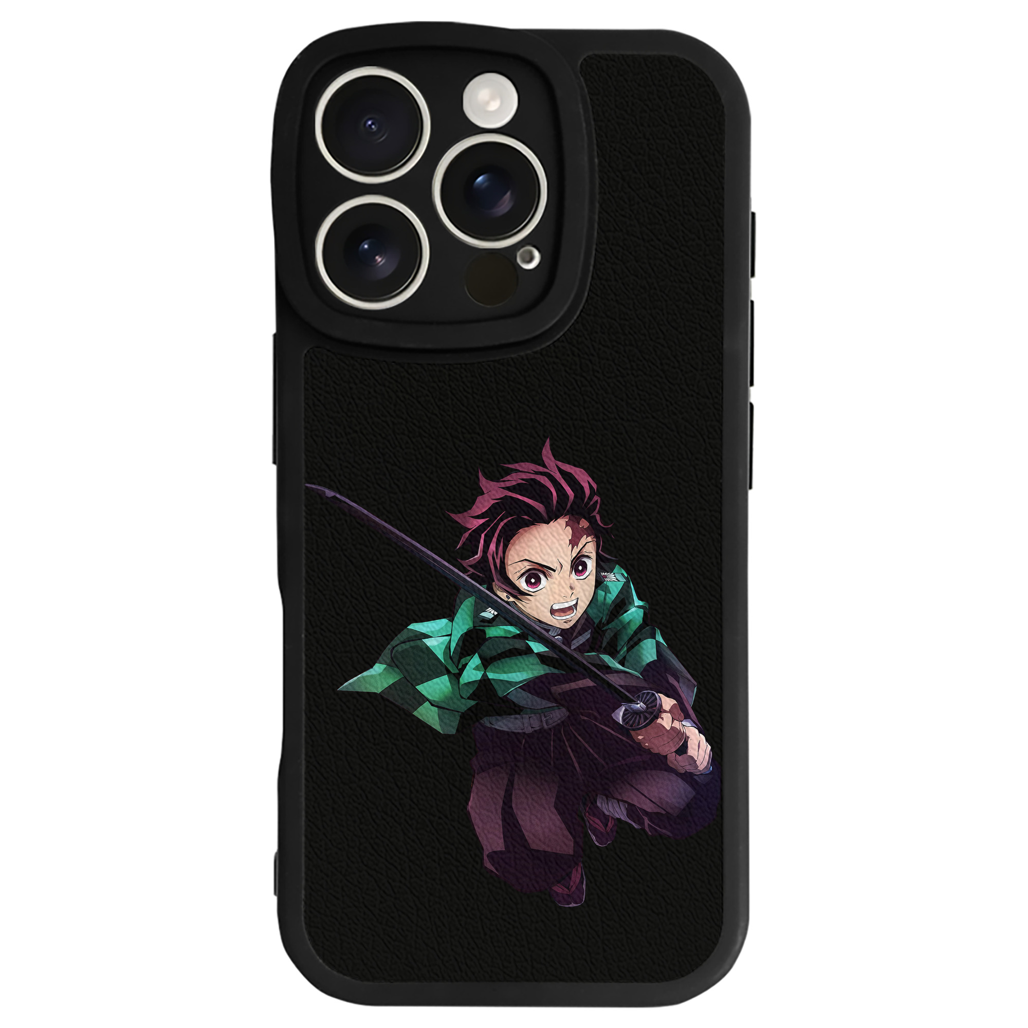 （画像用） 鬼滅の刃 竈門 炭治郎／かまど たんじろう Kamado Tanjirou 【iPhone 16シリーズ対応】シリコンスマホケース（レザー調） 材質：シリコン